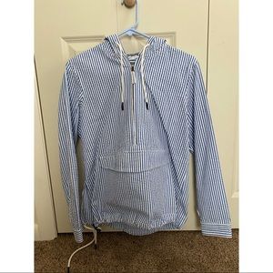 LL Bean Blue/White Striped Lightweight Jacket